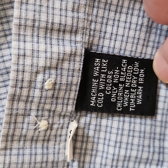 BILL Blass Black Label Blue Plaid Button-Up Shirt - Picture 7 of 7